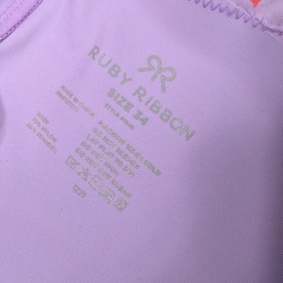 Ruby Ribbon Diva Lace Cami Tank Top Red Hibiscus Shaping Shapewear Purple Shirt - Picture 3 of 7